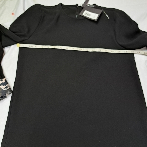 Judith and Charles Black Blouse with snake print  cuffs - Picture 9 of 10